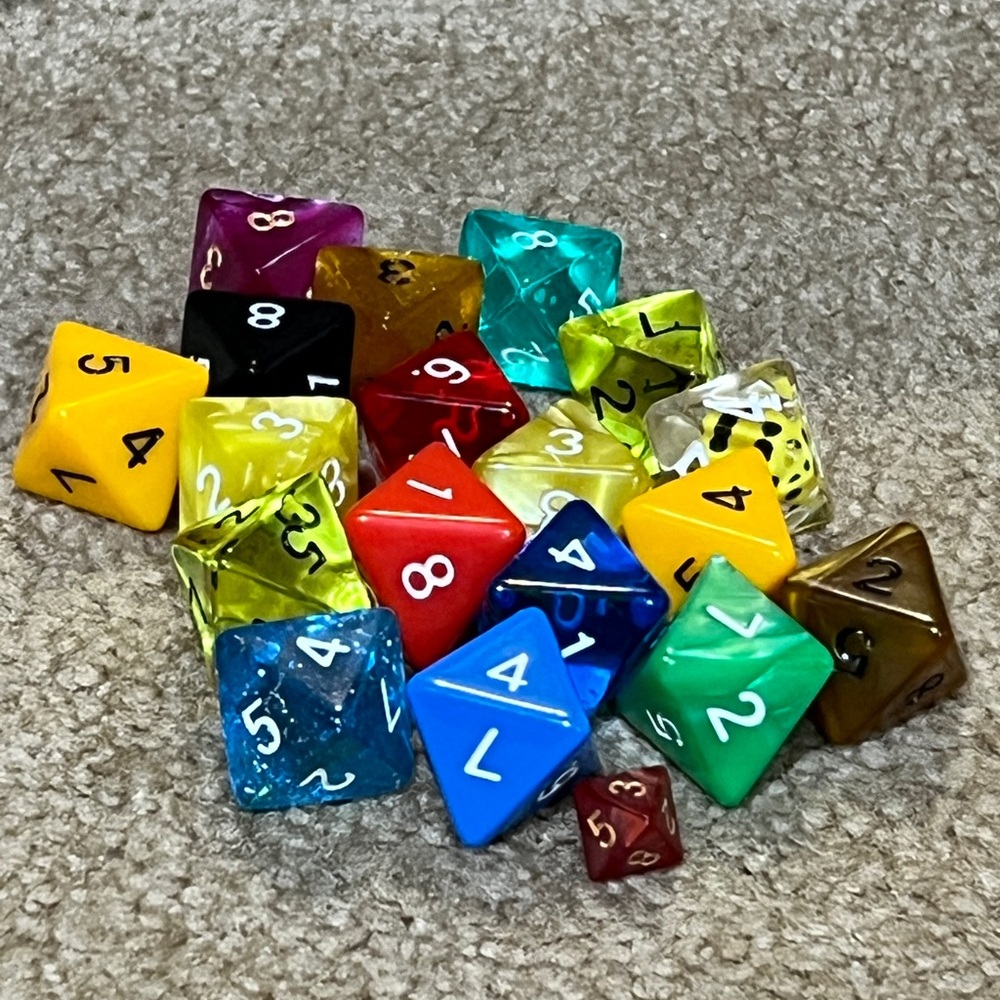 Colorful Polyhedral Dice Set